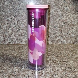 Starbucks pink and purple heart tumbler/cold cup